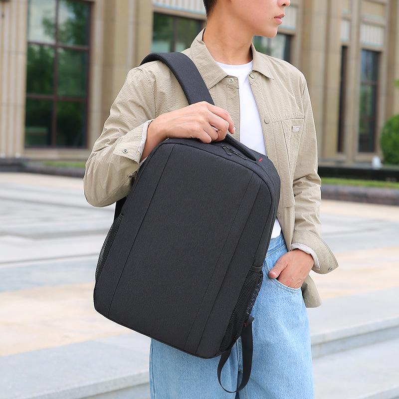 Men's Stylish Solid Color Business Backpack - Large Capacity, High-End Commuter Design