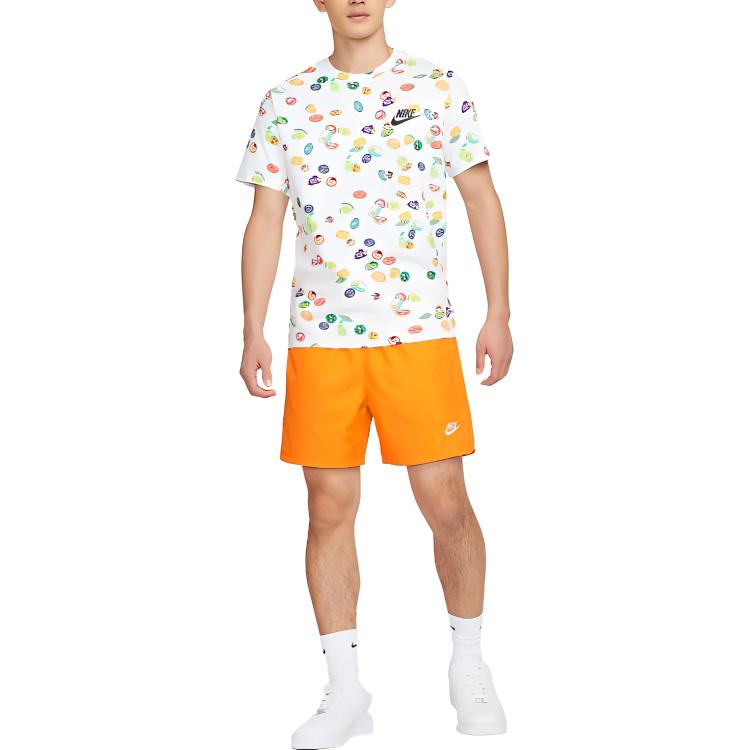 Nike High-Waist Drawstring Athletic Training Shorts With Logo Pocket Men Bottoms Orange DM6830-886