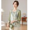 Hongdou Women's Summer Chinese Style Blouse & Pants Set