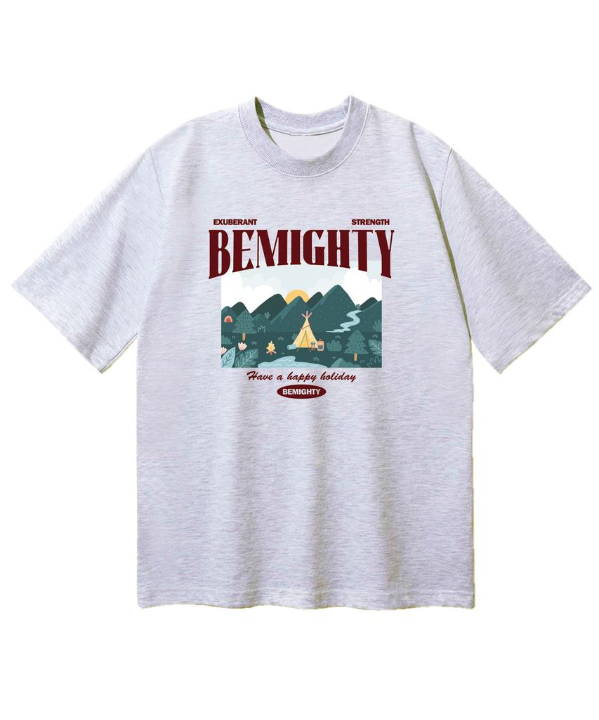 BEMIGHTY Mountain Camp Oversized Short Sleeve T-Shirt [Dark Gray] (B Type)