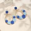 Summer Flower Circle Stud Earrings: Sweet, Colorful Holiday Style for Women