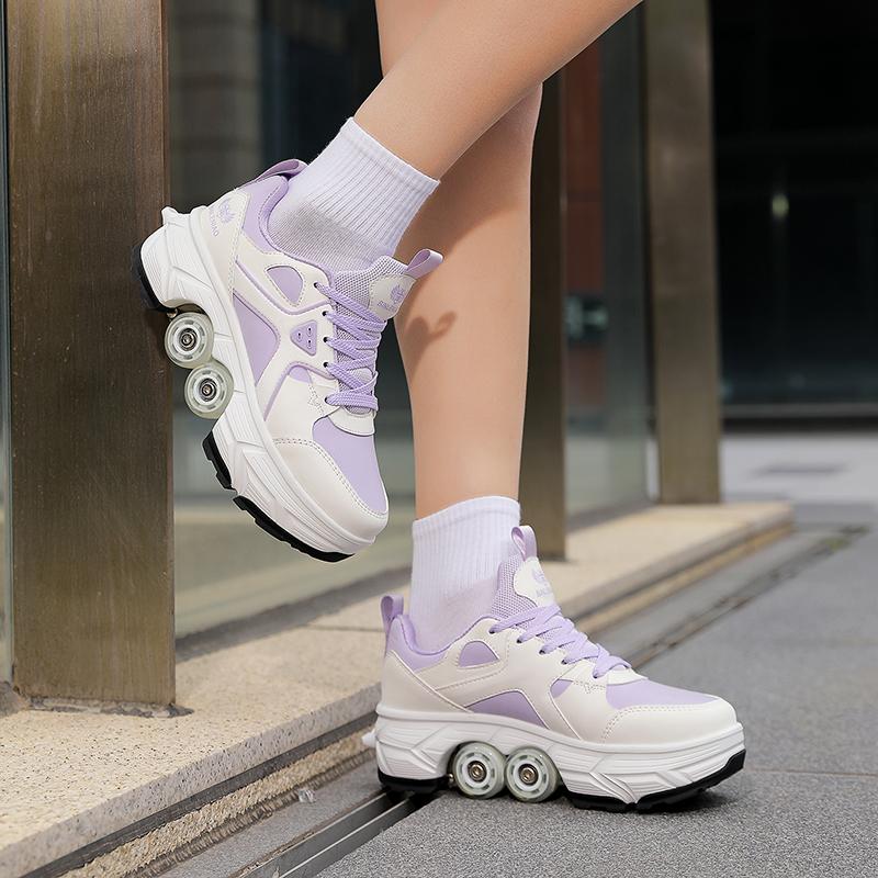 Scarpe Deformabili da Passeggio a Quattro Ruote per Bambini/Uomo Pattini a Rotelle da Uomo/Donna Pattini da Bambino Scarpe Sportive a Due Ruote per Ragazzi e Ragazze