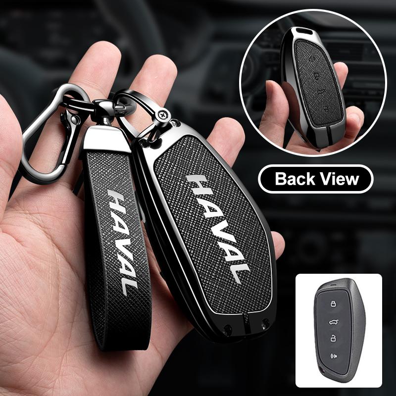 Custodia Porta Chiavi Auto in Lega di Zinco e Pelle per Haval H6 H9 2026 H3 H2 M6 Dragon Max F7 F7H Guscio Protettivo Portachiavi Accessori Auto
