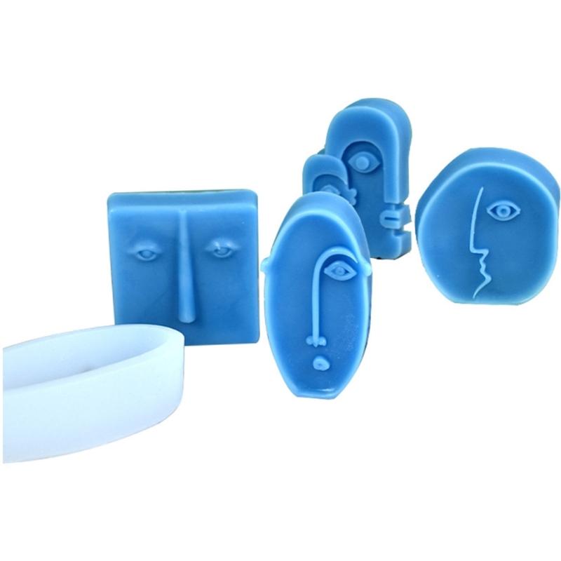 Abstraktní obličej Fondánové formy na zdobení dortů DIY Čokoládová epoxidová forma Manuální forma na dekorace do auta pro dekorace