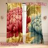 Set Of 2 Flat Printing Curtains Without Rod Floral Elegance Design Holiday April Fools Is Day Printed Durable Curtain Made Polyester