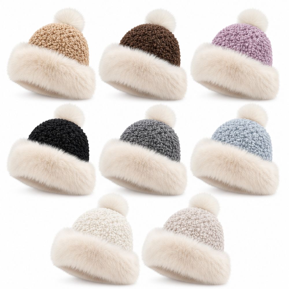 Thick Plush Plush Winter Hat Ear Covering Faux Fur Hats Gifts Basin Hats  Women