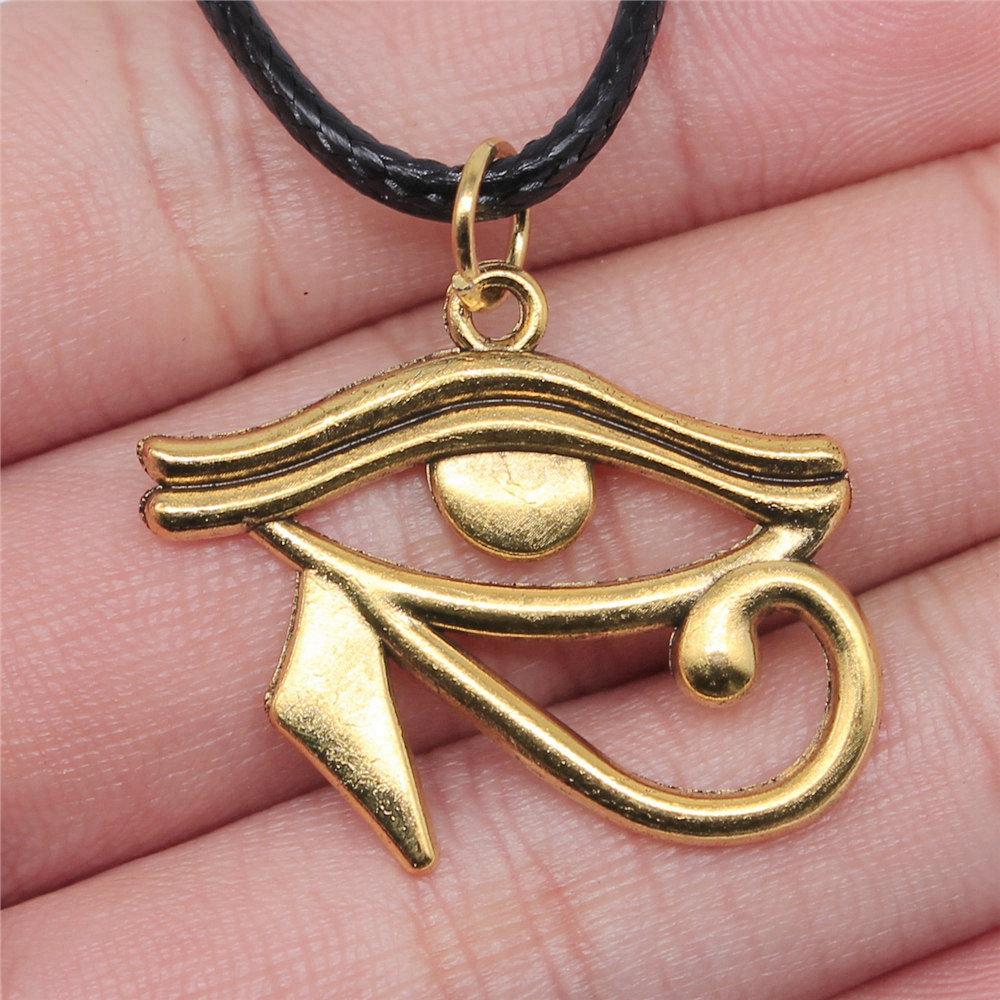 45cm Necklace Leather Chain Big Eye Of Horus Minimalist Jewelry Components QN029
