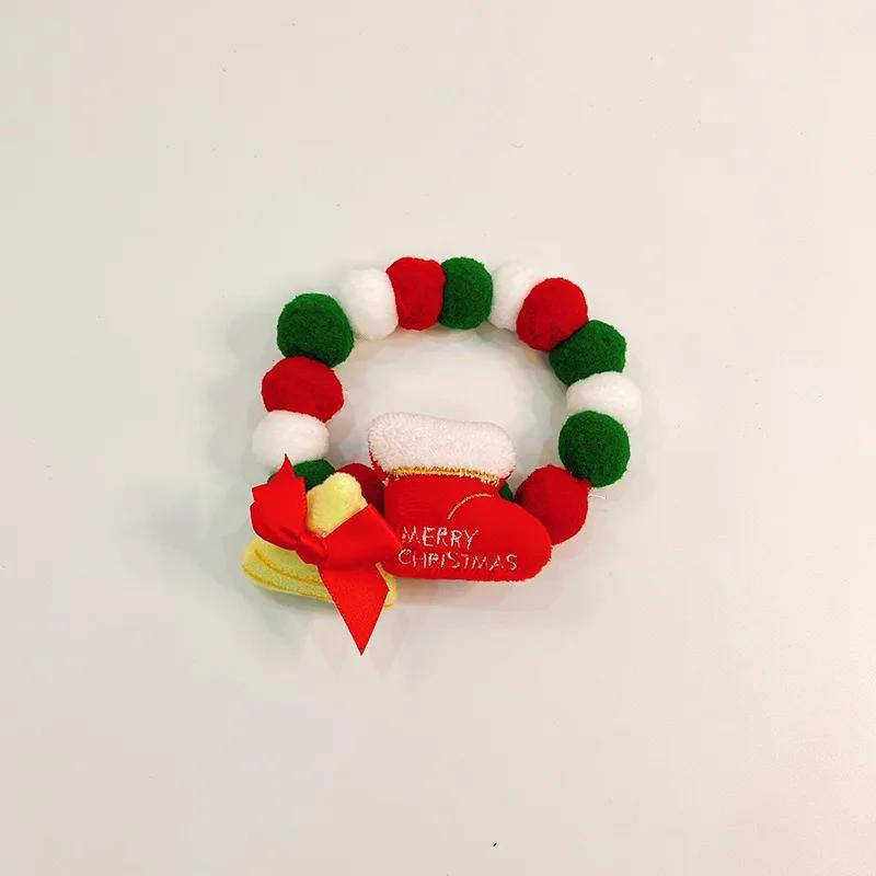 Christmas Pet Dog Bow Tie Hair Ball Necklace Collar Snowman Deer Pet Dog Cat Bowties Neckties Hat Dog Grooming Accessories