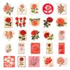 50Pcs Vintage Rose Stickers Set - Romantic Graffiti Decals for Valentine's Day & Journal Decor