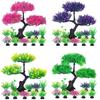 10 Pieces Aquarium Decors Plant Ornaments Green Aquatic PlantTank Landscaping Green Artificial Leaves Hiding Spot
