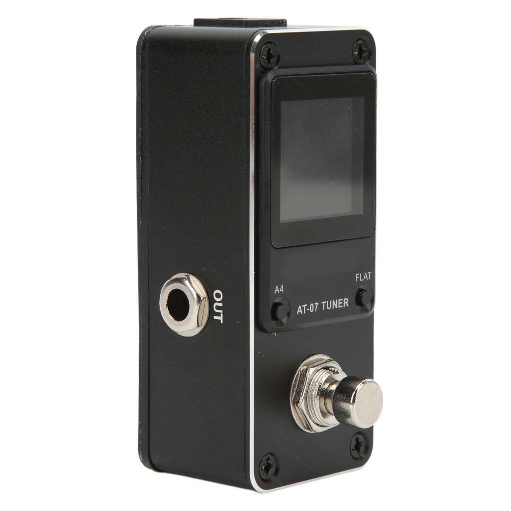 Tuner Pedal for Electric Guitar Bass Mini Metal with Pitch Calibration Flat Tuning AT‑07