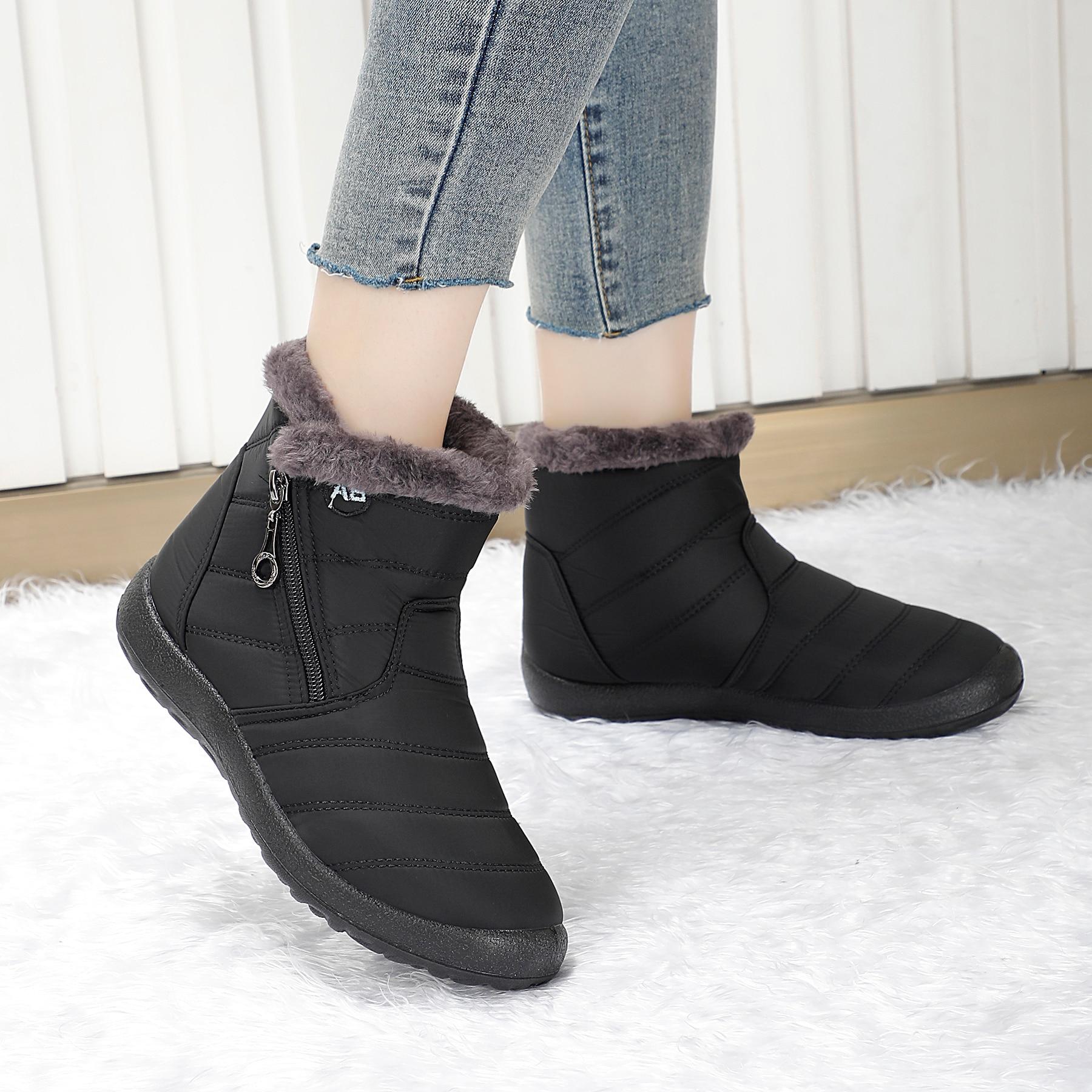 

Зимние ботинки, женские ботильоны, женские ботильоны из хлопчатобумажной ткани, плюшевая обувь, женские ботильоны, непромокаемая обувь Buty Damskie