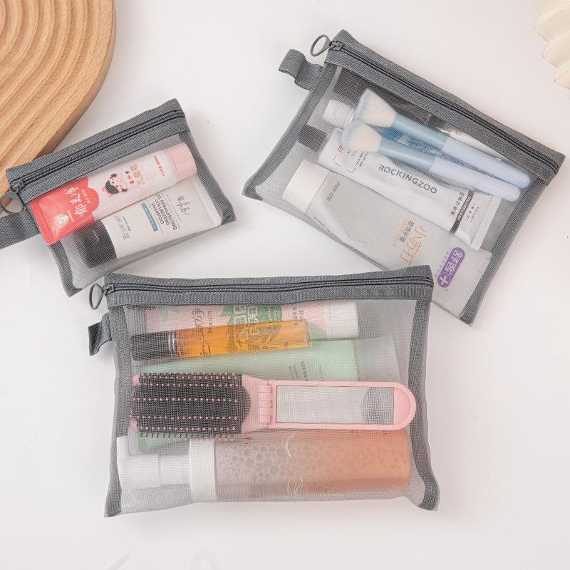Portable Large Capacity Transparent Mesh Makeup and Toiletry Organizer