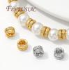 18K Gold Plated Brass with Zircon Spacer Beads For Jewelry Making,Bracelets Bead,Separators For Beads,DIY Beading Accessories