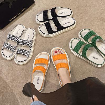 Internet-Berühmtheit Canvas Halbschuhe Damen Sommer Ins Tide 2025 neu Koreanische Version Außentrage Lazy Casual Sandalen Mode Explosion