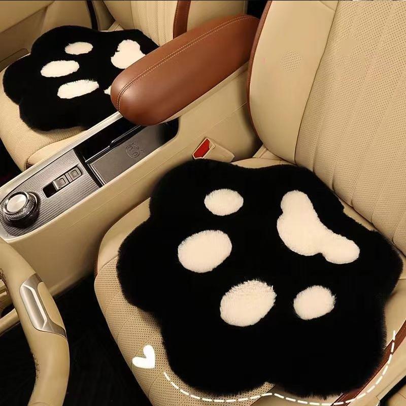 Cat Paw Plush Set Cover Cartoon Cushion Soft Warm Plush Mat Cute Short Plush Blanket For Girls In Winter For Cars