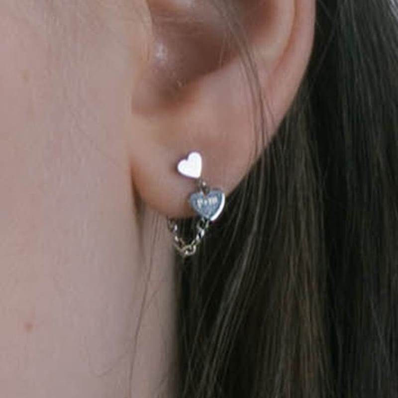 

pearlymore logo heart chain drop earrings_PM25E001SS FREE