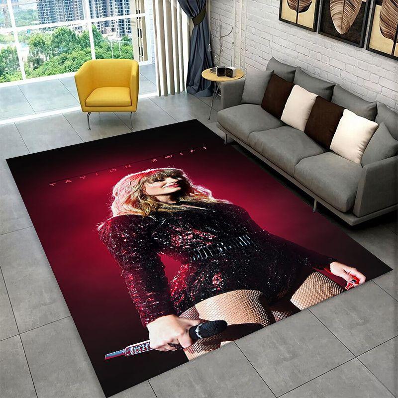 Tappeto Antiscivolo Moda T-Taylor Cantante Musica per Soggiorno, Camera da Letto, Sala Giochi, Tappeto Morbido Pavimento Tappeto Decorazione Casa Stanza Bambini