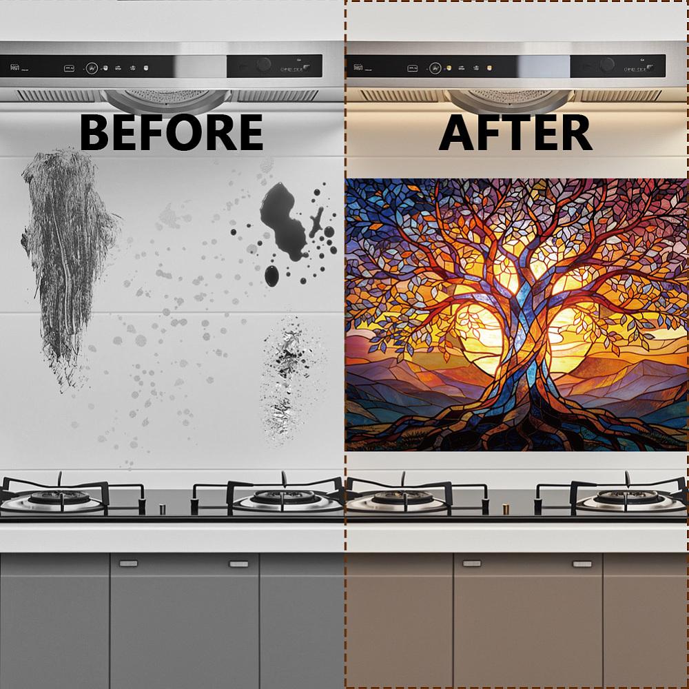 PVC Stove Sticker Wall Decorations Tree 762x406mm