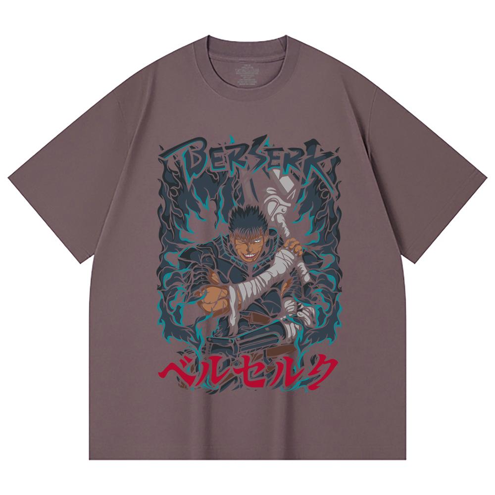 230 Gsm 100% Cotton Berserk V10 Print Unisex Heavy Cotton T Shirt
