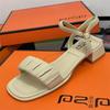 Fashion Retro Woman Shoes Med Buckle Strap Roman Sandals Summer Heels Open Toe Original Medium Gladiator Low Real Girls Peep Rome Genuin