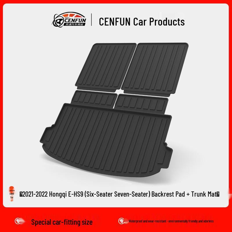 Hongqi E-HS9 Eco-Friendly Odorless TPE Trunk Mat & Waterproof Rear Seat Pad