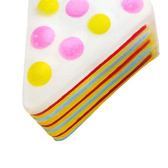 Rainbow Cake Squeeze Toy Slow Rising Fidget Sensory Toy Simulation Cream Cake Slice Soft Stress Relief Toy for Kids Adults Birthday Gift Party Favors