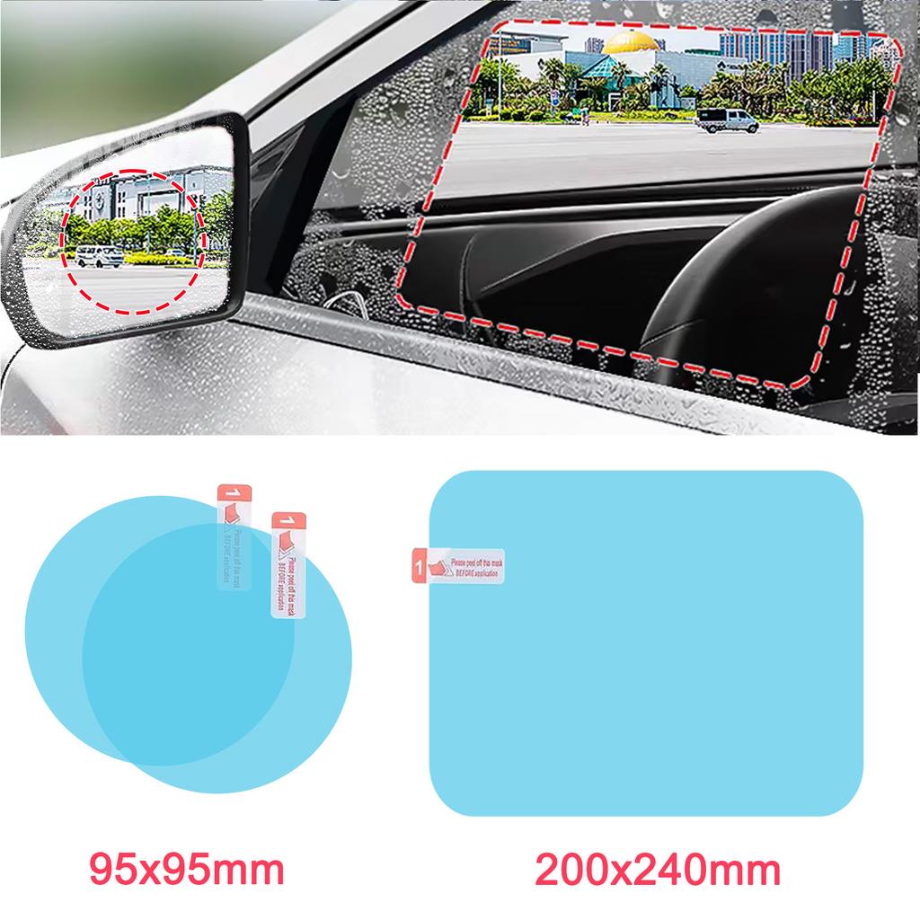 Car Side Rearview Mirror Sticker Rainproof Anti Fog Film Cover Clear Window Waterproof Bathroom Truck Hydrophobic SUV Rainy Day