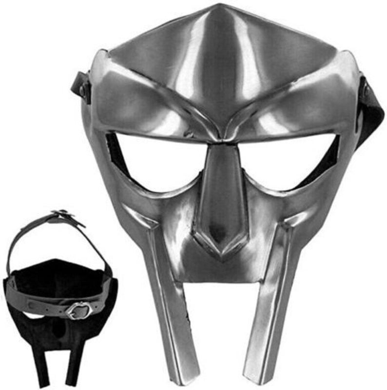 

Маска MF DOOM, сумасшедший злодей, стальная броня для лица, средневековая маска ручной ковки