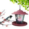 Outdoor Hanging Wild Bird Feeder, Plastic Hanging Outdoor Garden Backyard Decoration Clear Pavilion