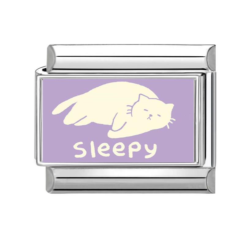 Fashion Purple Charm Heart Cat Rabbit Star Flower Eyes Moon Italian Charm Links Fit 9mm Stainless Steel Bracelet DIY Making Gift