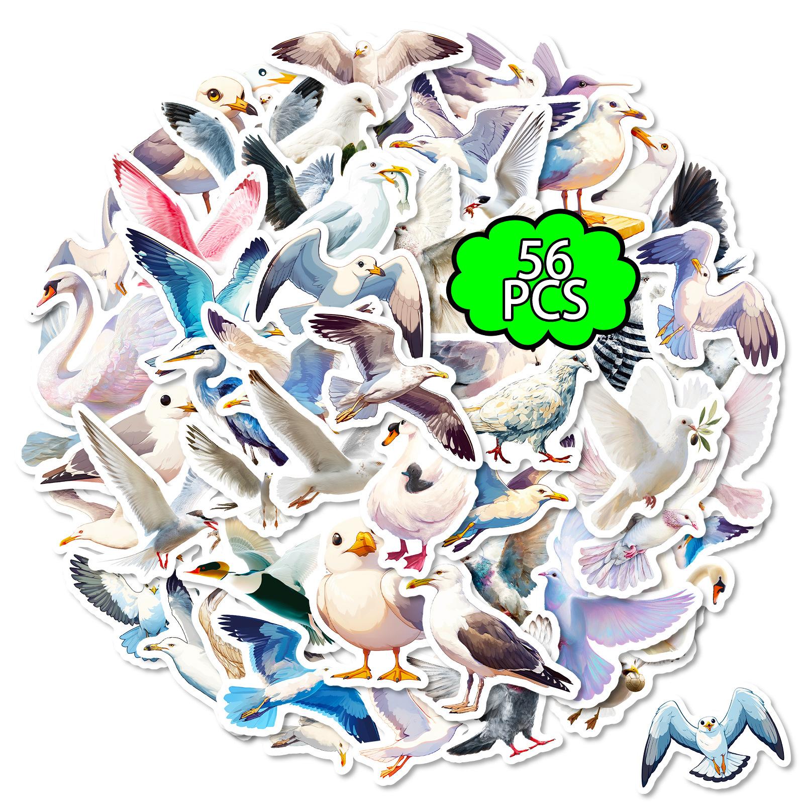 56 Realistic White Bird Graffiti Stickers Do Not Repeat Waterproof Stickers