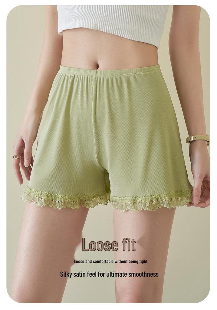 Women's Ice Silk Safety Shorts: Loose, Anti-Exposure, Summer Thin Style, Plus Size, Outdoor Wear, Base Layer.