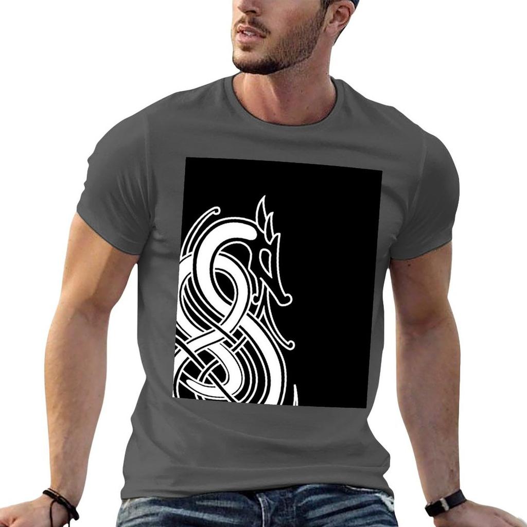 Nordic Dragon (White) Tshirt Cotton T Shirts High Quality T Shirt For Unisex 100 Percent Cotton Unisex T Shirt Summer Tshirt