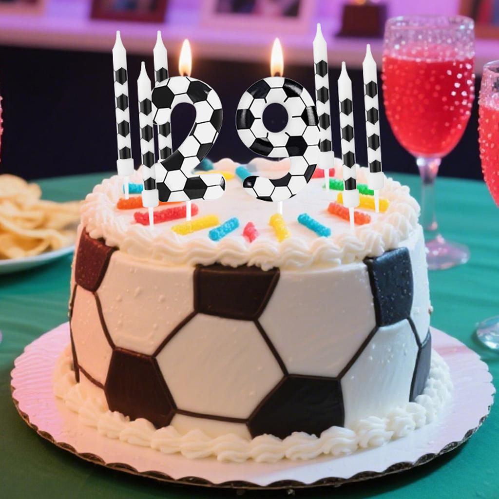 8 Pcs Birthday Candles Football Soccer Sport-Theme Party Decorations, Birthday Cake Candles for Boys Girls Kids Party Supplies