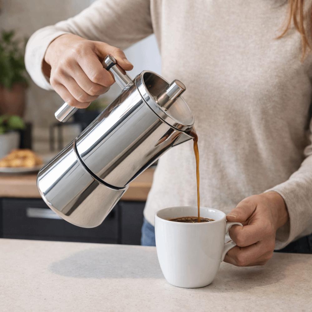 Stainless Steel Mocha Pot Antioxidant Espresso Percolator Italian Coffee Pot  Induction Cooker