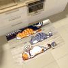 VIKAMA Cartoon Greedy Kittens Rug Non-slip Absorbent Kitchen Rug Bathroom Mat Doormat Rug For Bedroom Live Room Home Decor