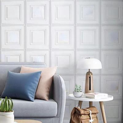 35*35cm 3D Wallpaper Self-adhesive Moisture-proof Wall Stickers Peel and Stick Anti-collision Background Wallpaper