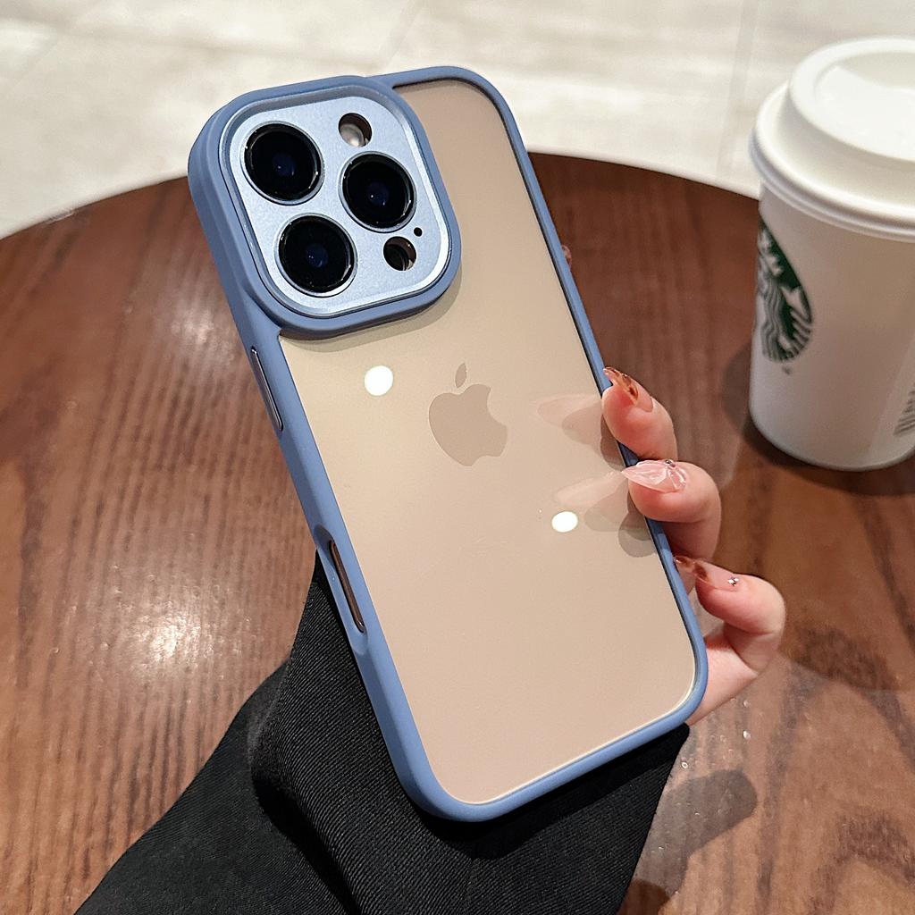 Luxus-Metall-Kamera-Schutzhülle für iPhone 16 15 14 Plus 13 12 11 Pro Max Stoßfest Klarer Hybrid-Stoßfänger Harte Acryl-Abdeckung