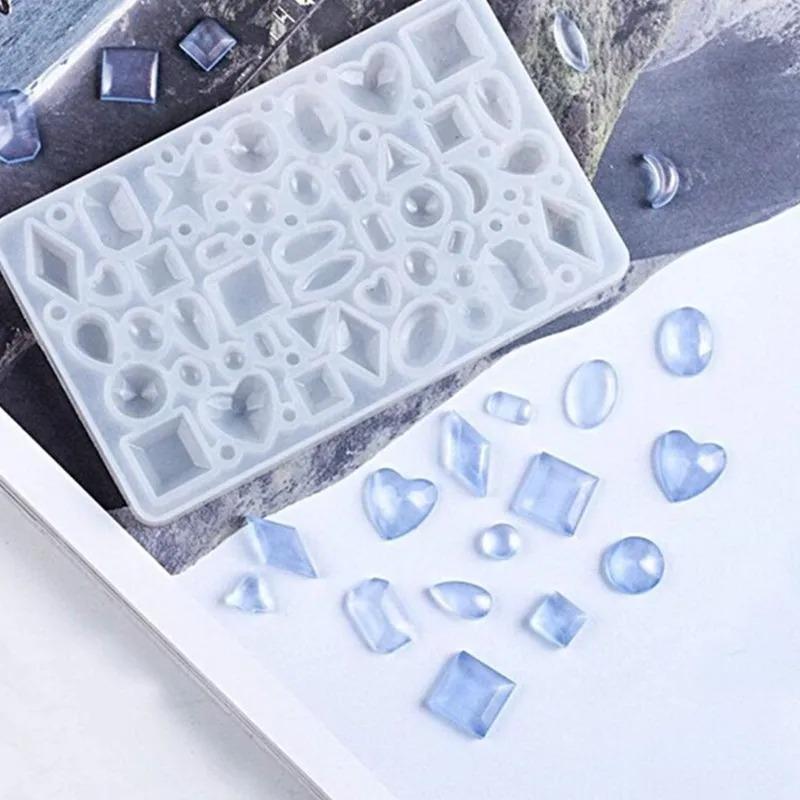 1PCS DIY mirror jewelry crystal Epoxy resin mold love geometry moon variety gemstone pendant mold