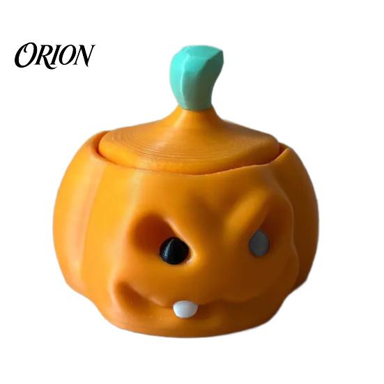 Multi Purpose Storage Box Halloween Pumpkin Candy Box, 3D Printed Container, Fillable Reusable Plastic Bucket Treat for Trick or Treat, Party