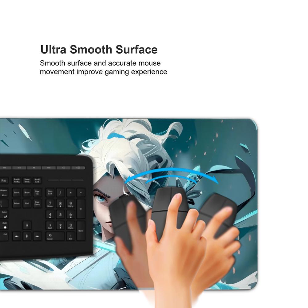 Heet Spel Valorant Jett Muismat XXL Gaming Accessoires Kantoor Gamer Toetsenbord Bureau Mat Antislip Laptop Grote rubberen Muismat