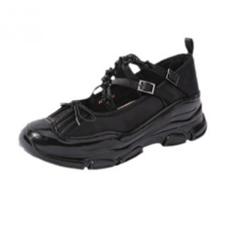 Niche retro leather bow buckle platform Mary Jane single shoes small leather shoes spring