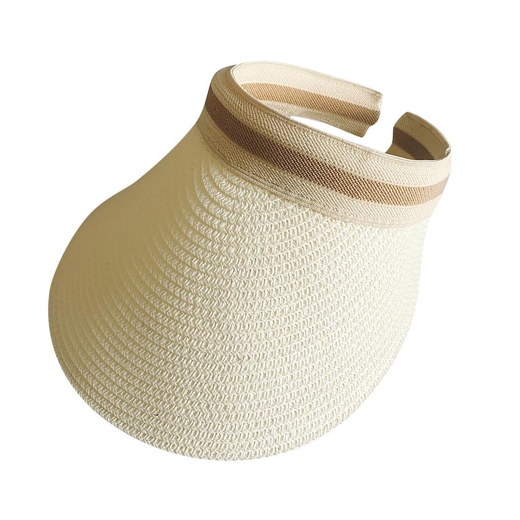 Sonnenblendenhüte für Damen, breite Strohblenden, faltbare Strandblenden für Damen, Sommer-Strandhut mit Pferdeschwanz zum Aufrollen