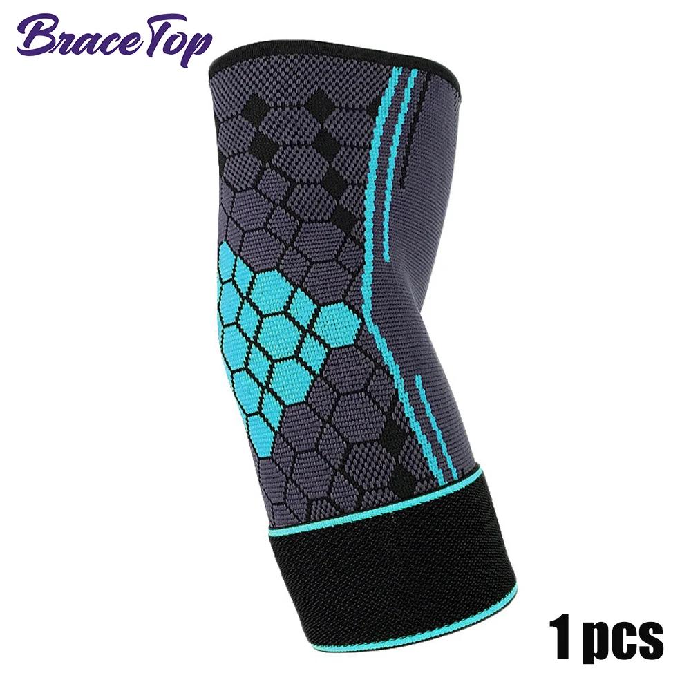 Bracetop 1 Pc Sport Elbow Brace Adjustable Compression Elbow Support For Tendonitis Arthritis,Bursitis,Golfers Elbow Pain Relief