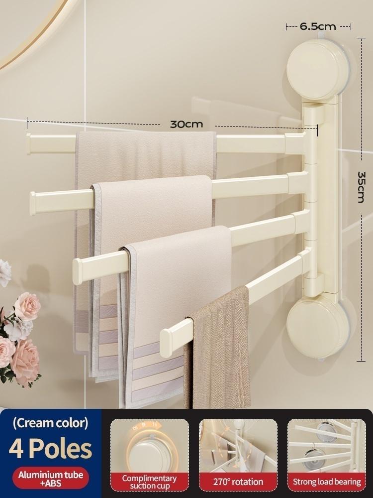 No Need To Drill Suction Cup Rotating Towel Rack Rotating Towel Rod In Bathroom Wall Towel Rod In Kitchen Shelf