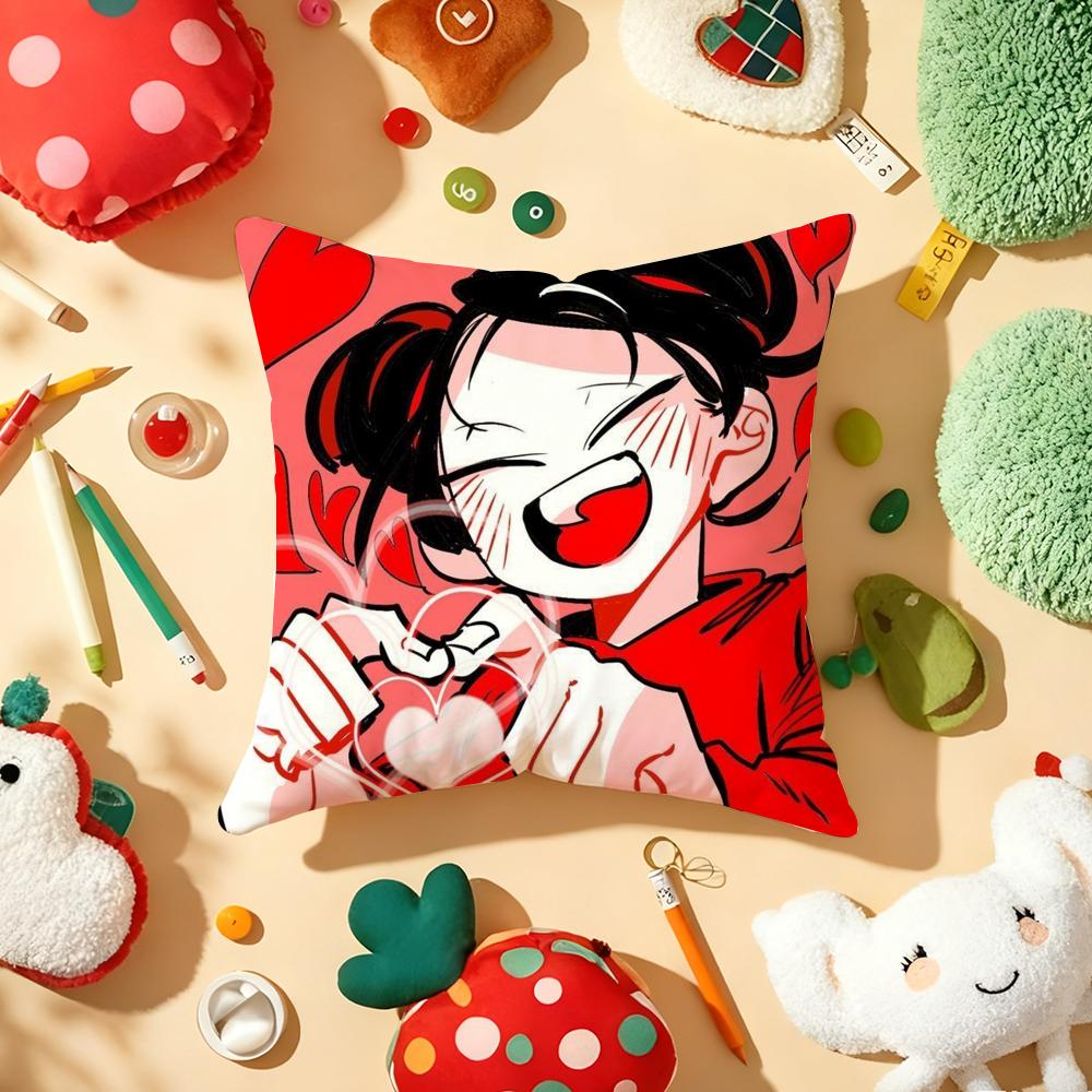 Fashion Cute Cartoon PPucca Cushion Cover Plush Fabric Soft DoubleSided Printed Sofa Warm Winter Home Gift Pillow Cover