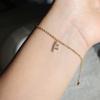 Classic Pave Zirconia A-Z Letter Bracelet Women Fashion 26 Initials Stainless Steel Chain Charm Bracelet For Women Jewelry Gift