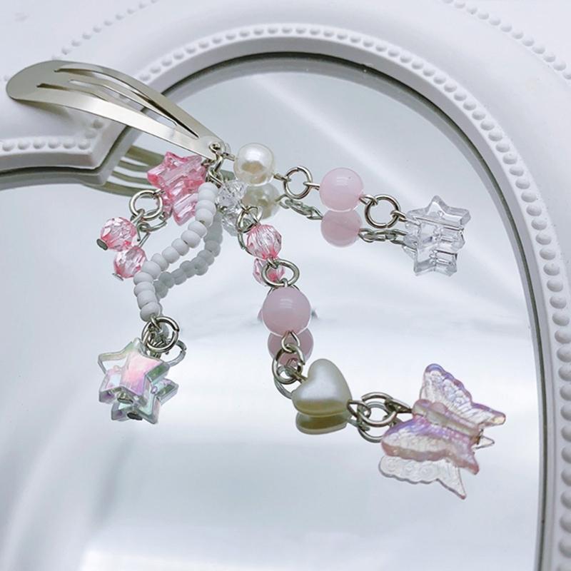Fashion Hair Clips Y2K Style Star Butterfly Moon Tassels Hairpin Sweet Cool Hair Barrettes Hair Accessories Jewelry