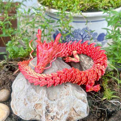 Chinese Dragon Statue 3D Printed Dragon Figurine with Movable Joints Articulated Dragon Sculpture Desk Decoration for Home Office